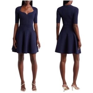 New Ted Baker London Milly Sweetheart Sweater Dress in Navy Size 6 / US 14